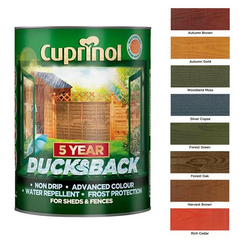 cuprinol ducksback fence paint.